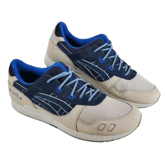 Asics Gel Lyte III Running Shoes H7L0L Mens 14 India Ink Sail Blue Beige main image 5